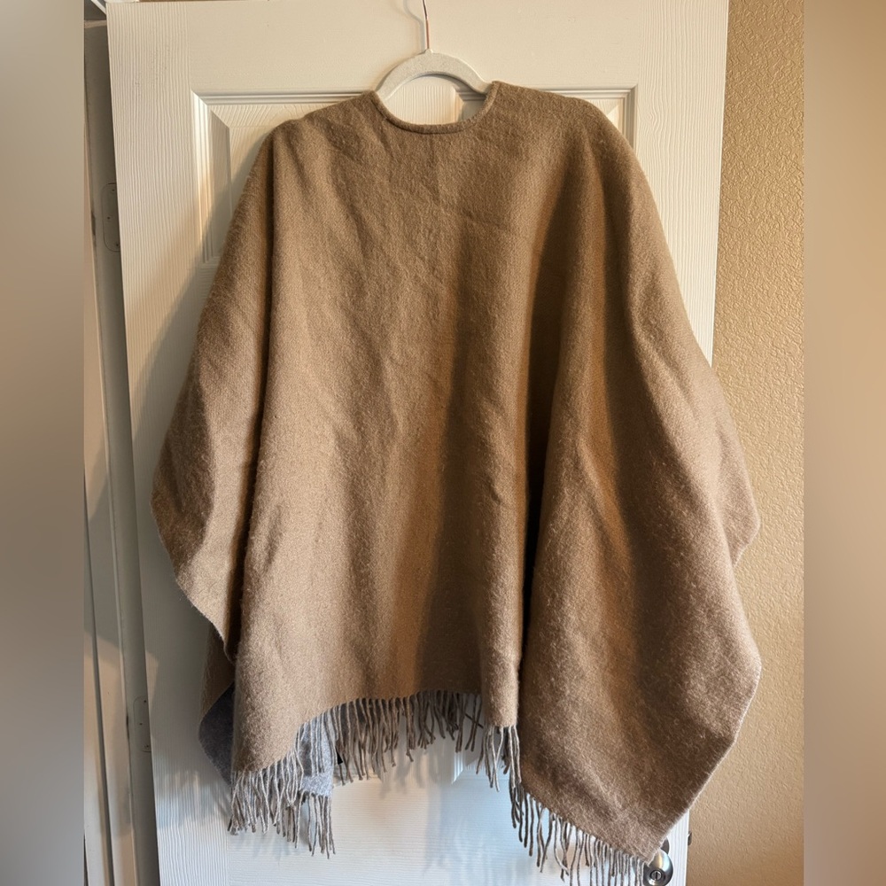 Rag & Bone Beige and Gray Wool Poncho - Picture 2 of 5